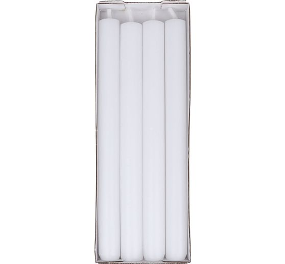 Taper candles, solid‑coloured, pack of 4