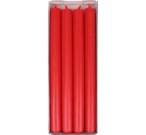 Taper candles, solid‑coloured, pack of 4