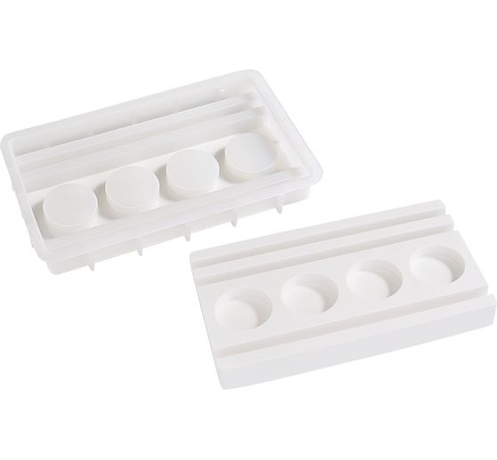 Moule en silicone VBS &laquo; Bougeoir pour bougie chauffe-plat - Rectangulaire &raquo; &agrave; bord embo&icirc;table