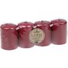 Bougies piliers &laquo; Nature &raquo;, lot de 4 Bordeaux