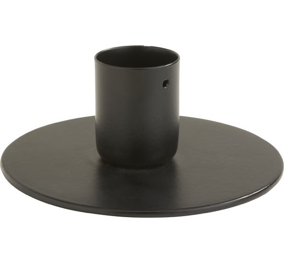 Metal candle holder for taper candles, black