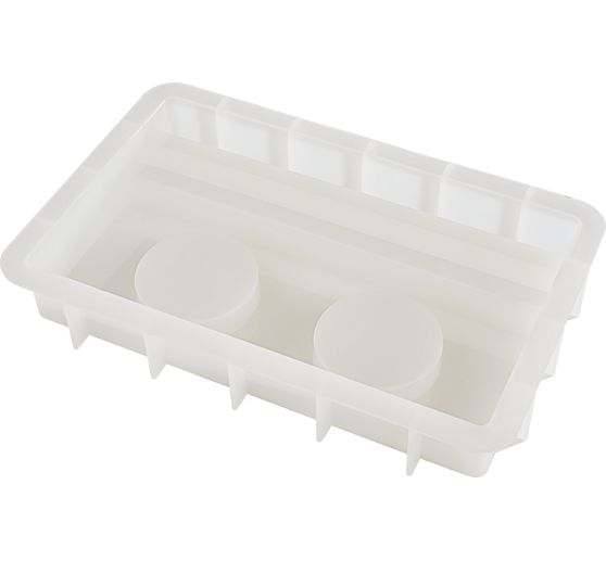 Moule en silicone VBS &laquo; Bougeoir pour bougie chauffe-plat - Rectangulaire &raquo; &agrave; bord embo&icirc;table