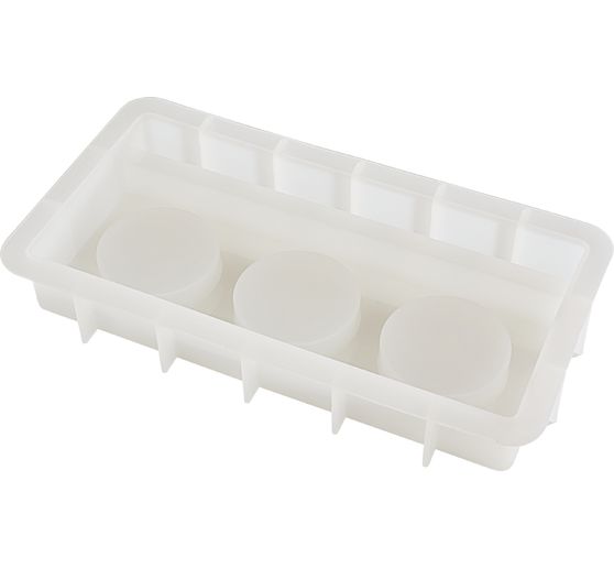 Moule en silicone VBS &laquo; Bougeoir pour bougie chauffe-plat - Rectangulaire &raquo; &agrave; bord embo&icirc;table