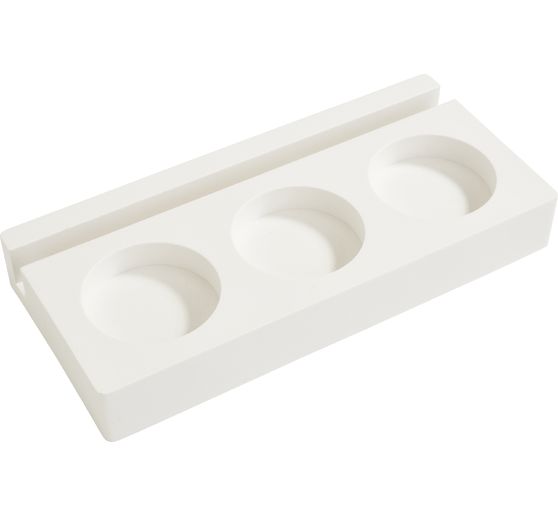 Moule en silicone VBS &laquo; Bougeoir pour bougie chauffe-plat - Rectangulaire &raquo; &agrave; bord embo&icirc;table