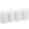 Pillar candles, pack of 4 White