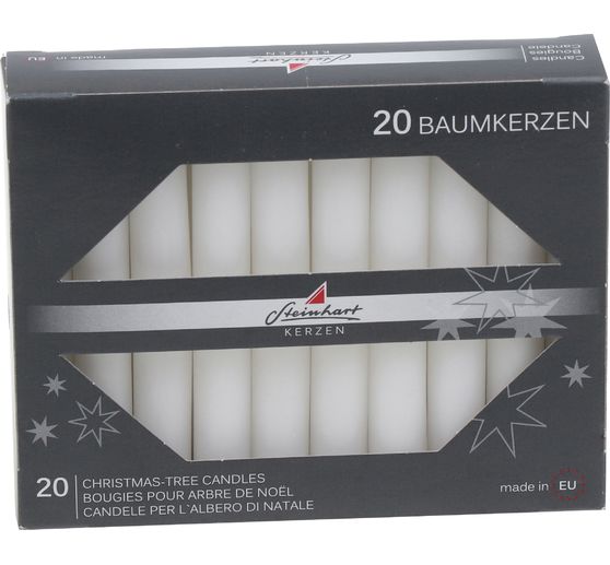 Bougies pour sapin de No&euml;l teint&eacute;es dans la masse, lot de 20