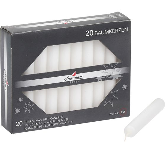Bougies pour sapin de No&euml;l teint&eacute;es dans la masse, lot de 20