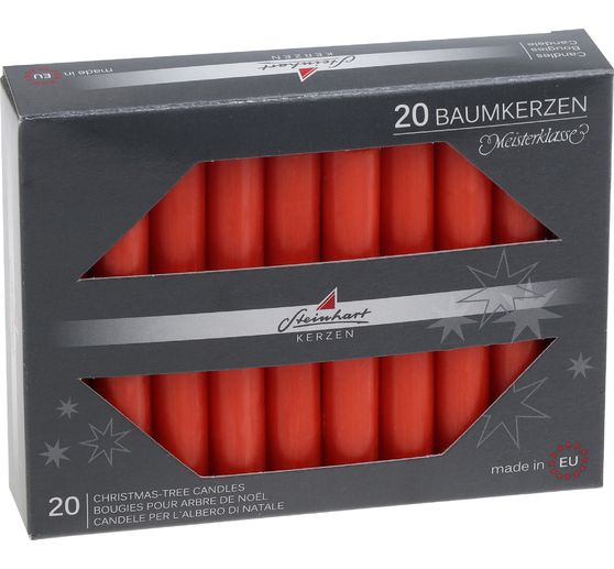 Bougies pour sapin de No&euml;l teint&eacute;es dans la masse, lot de 20