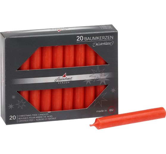 Bougies pour sapin de No&euml;l teint&eacute;es dans la masse, lot de 20