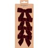 Decorative bows "Velvet", 4 pieces Dark red