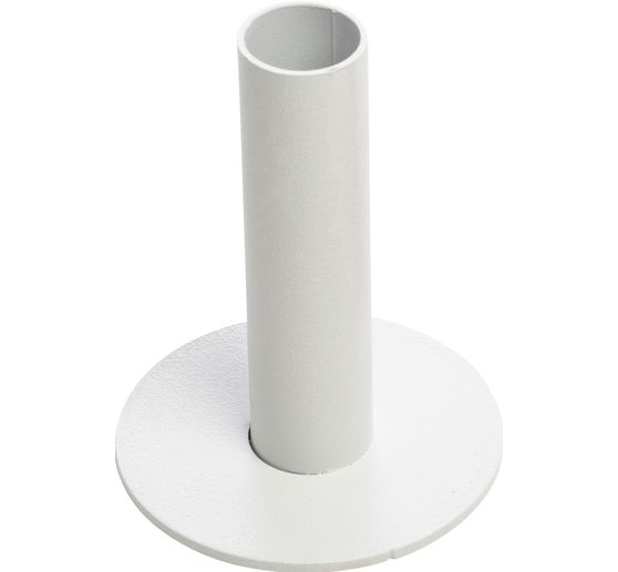 Bougeoir en m&eacute;tal pour bougie chandelle, Blanc