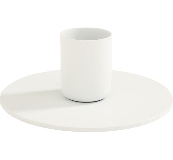 Bougeoir en m&eacute;tal pour bougie chandelle, Blanc