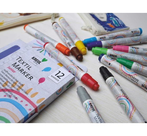 Textil Marker medium KREUL « Junior » , set de 12 