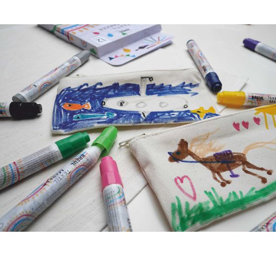 Textil Marker medium KREUL « Junior » , set de 12 