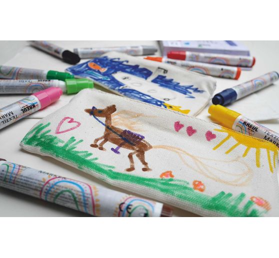 Textil Marker medium KREUL « Junior » , set de 12 