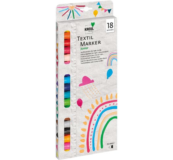 KREUL Textile Marker medium "Junior", set of 18