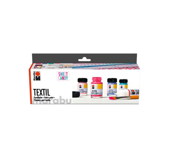 Set Peinture pour tissu Marabu « Sweet Candy », 4 x 15 ml