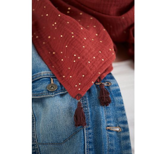 Tissu mousseline coton au mètre « Pois dorés »