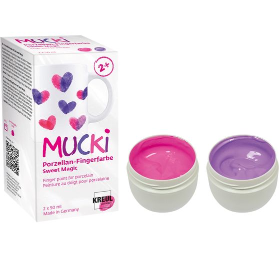 MUCKI porcelain finger paint set, 2 x 50 ml