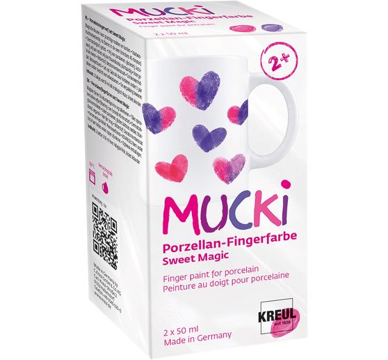 MUCKI porcelain finger paint set, 2 x 50 ml