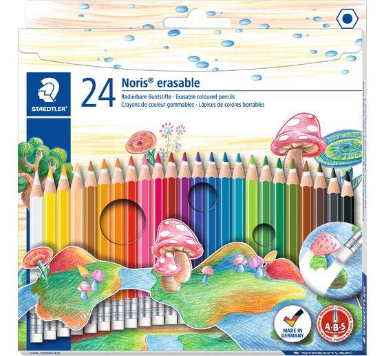 Crayons de couleur effa&ccedil;ables STAEDTLER &laquo; Noris erasable &raquo;