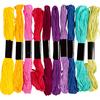Assortiment de fils &agrave; broder, 1 mm, 10 couleurs de 8 m chacune