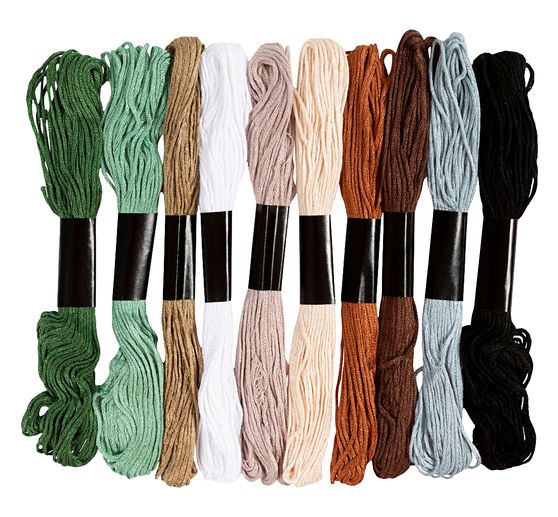 Assortiment de fils &agrave; broder, 1 mm, 10 couleurs de 8 m chacune