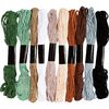 Assortiment de fils &agrave; broder, 1 mm, 10 couleurs de 8 m chacune Couleurs naturelles