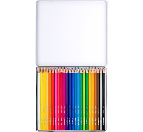 Crayons de couleur STAEDTLER dans une bo&icirc;te en m&eacute;tal