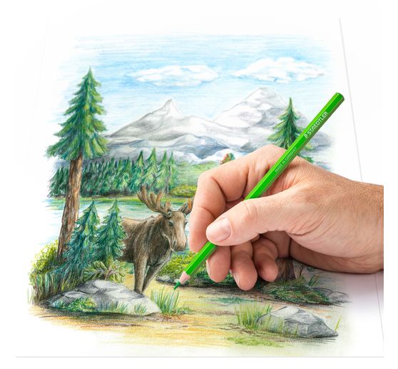 Crayons de couleur STAEDTLER dans une bo&icirc;te en m&eacute;tal