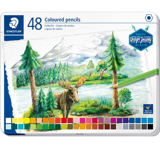 Crayons de couleur STAEDTLER dans une bo&icirc;te en m&eacute;tal