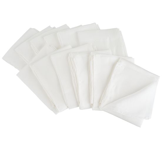 Foulards en soie P06, Blanc, 28 x 28 cm, 12 pc.