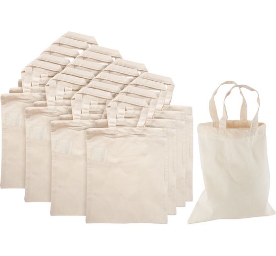 VBS Cotton bags "22 x 26 cm", natural white, 20 pieces