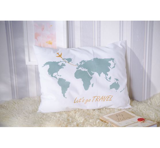 Pochoir VBS « Carte du monde let's go travel », A3