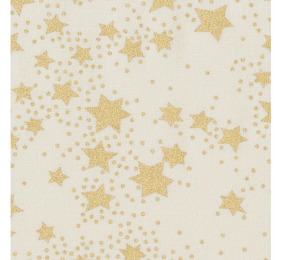 Tissu au mètre « Etoiles », Crème
