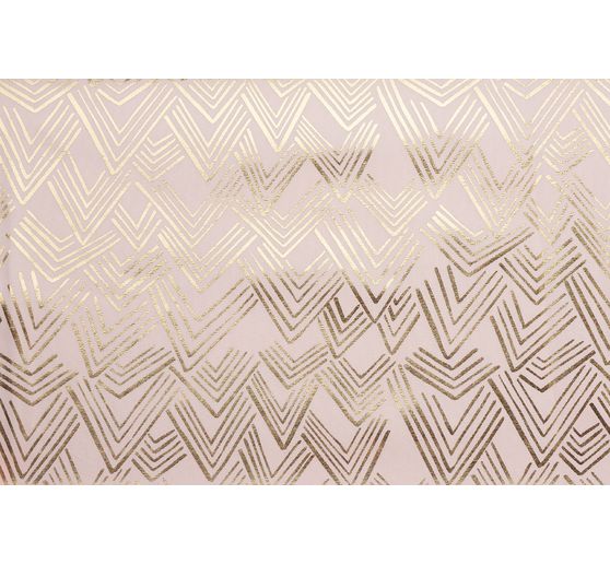 Tissu coton hot foil au mètre « Montagnes Rose-Abricot »