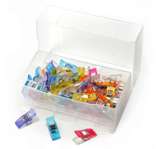 Pinces Clover « Wonder Clips », 50 pc., multicolores, dans boîte plastique