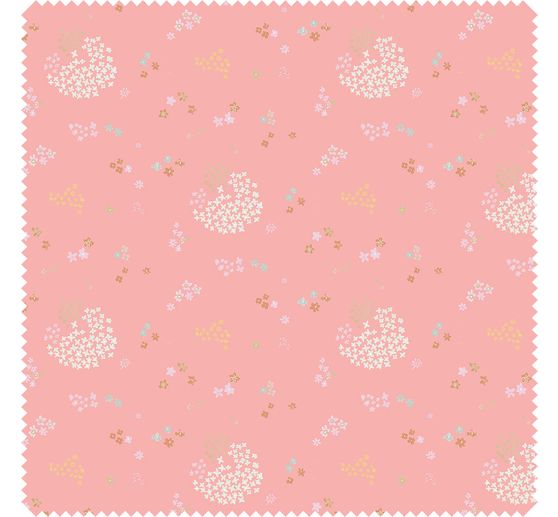 Jersey fabric with metallic print "Flowers"