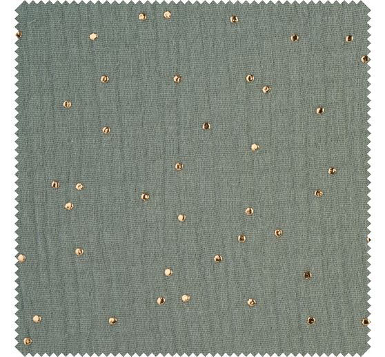 Tissu mousseline coton au mètre « Pois dorés »