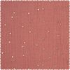 Tissu mousseline coton au mètre « Pois dorés » Marsala
