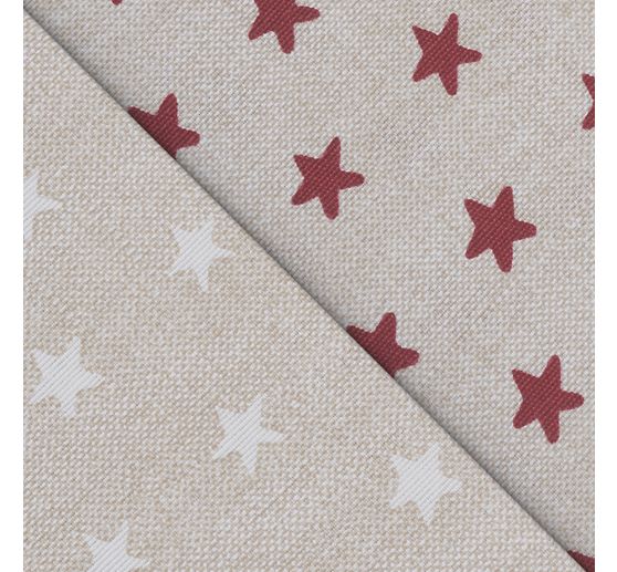 Tissu imprimé aspect lin « Etoiles »