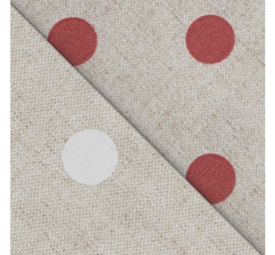 Tissu imprimé aspect lin au mètre « Gros pois »