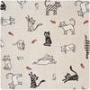 Tissu imprimé aspect lin au mètre « Chats »