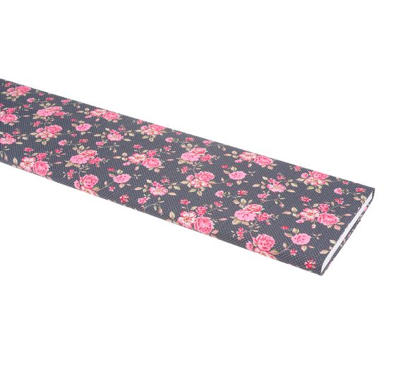 Tissu coton au mètre « Rosenborg » Roses-Anthracite, l 150 cm