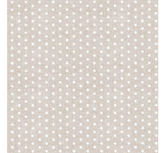 Tissu imprimé aspect lin « Etoiles »