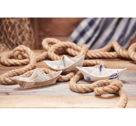 Tissu imprimé aspect lin au mètre « Gros pois »
