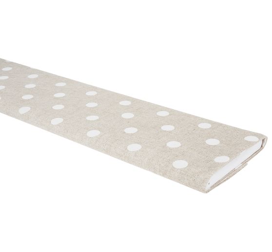 Tissu imprimé aspect lin au mètre « Gros pois »