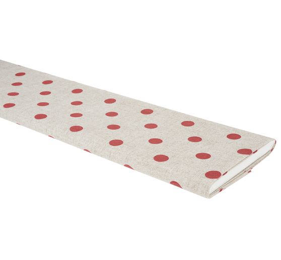 Tissu imprimé aspect lin au mètre « Gros pois »