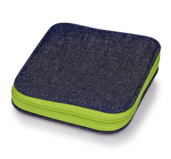 Trousse de couture de voyage Prym « Jeans », fermeture éclair verte