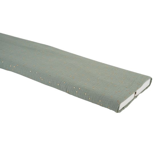 Tissu mousseline coton au mètre « Pois dorés »